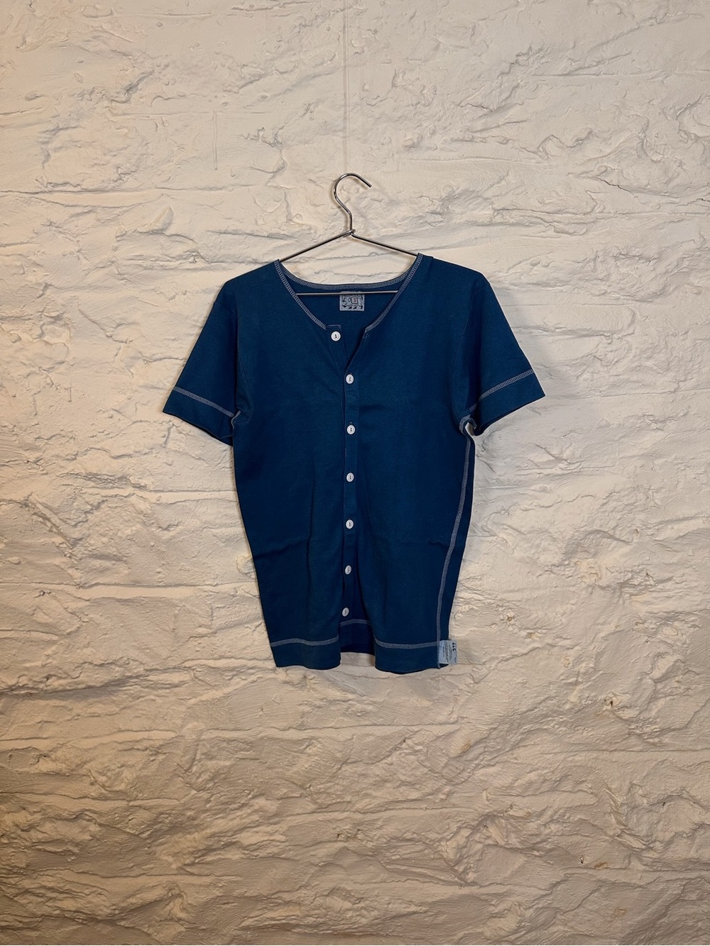 Men's Short Sleeve Button-Up Tee - Navy